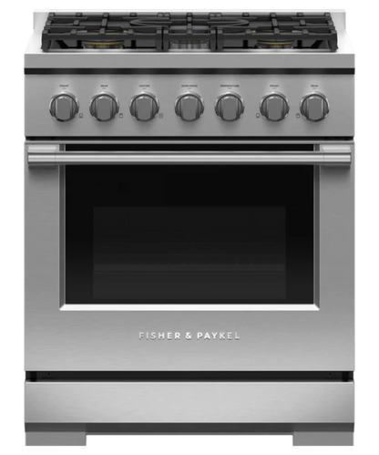 Fisher Paykel 30" Series 7 Professional 5 Burner Gas Range, Natural Gas Stainless Steel - RGV3305N