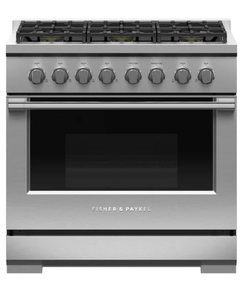 Fisher Paykel 36" Series 7 Professional 6 Burner Gas Range, Natural Gas Stainless Steel - RGV3366N
