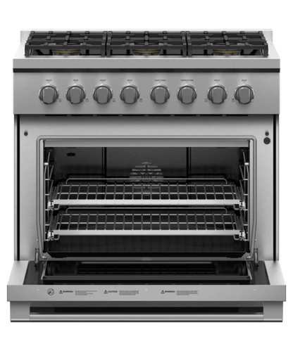 Fisher Paykel 36" Series 7 Professional 6 Burner Gas Range, Natural Gas Stainless Steel - RGV3366N