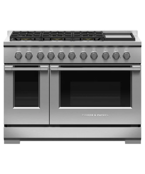 Fisher Paykel 48" Series 7 Professional 6 Burner with Griddle Gas Range, Natural Gas Stainless Steel - RGV3486GDN