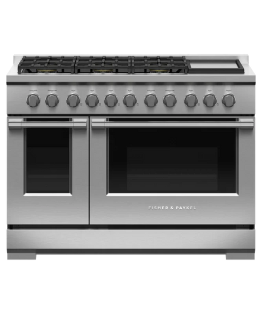 Fisher Paykel 48" Series 7 Professional 6 Burner with Griddle Gas Range, Natural Gas Stainless Steel - RGV3486GDN