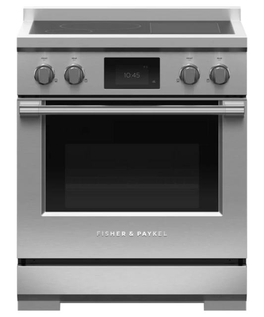 Fisher Paykel 30" Series 9 Professional 4 Zone Induction Self-Cleaning Range, with SmartZone Stainless Steel - RIV3304