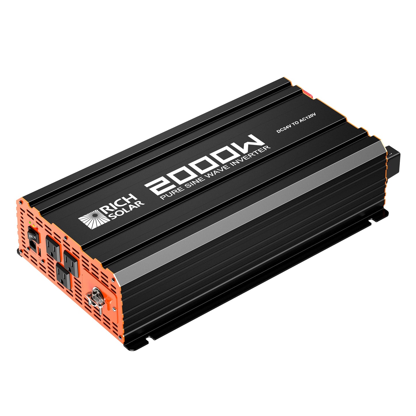 Rich Solar PURE MAX 2K | 2000 Watt (2kW) 24 Volt Industrial Pure Sine Wave Inverter | Premier 2000W 24V Off-Grid Inverter for RVs, Trailers, Campers, Vans, Trucks, Overlanders, Boats | #1 Ranked 24V Pure Sine Wave Inverter - RS-V2P24