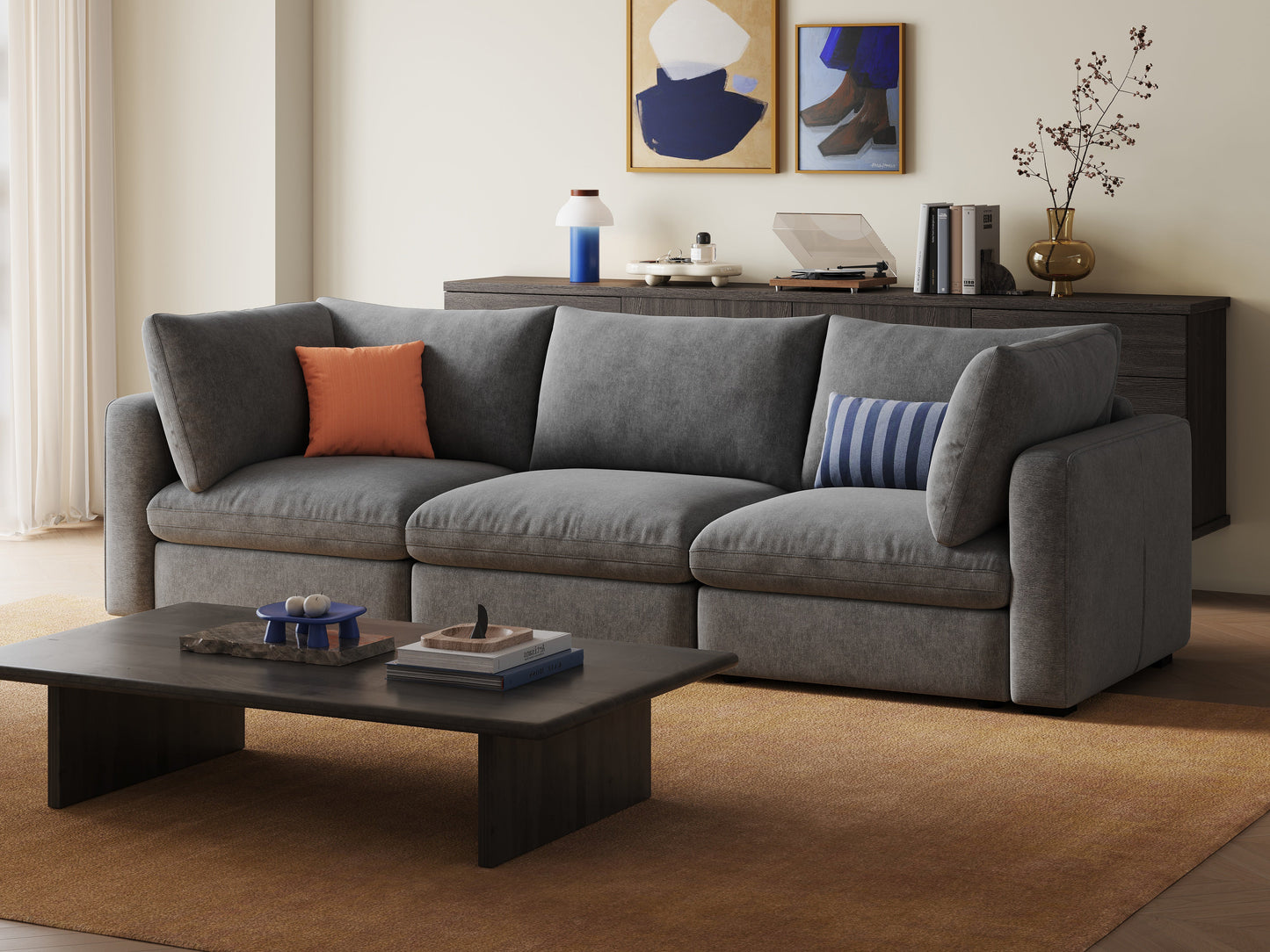 LINSY HOME RUBIK V 3 Seats Couch - S500-01X-3020-1-US-SPF-Sofa-0