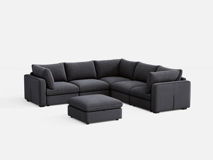 LINSY HOME RUBIK V 4 Seats with Corner & Ottoman - S500-01X-5121-1-US-SPF-Sofa-0