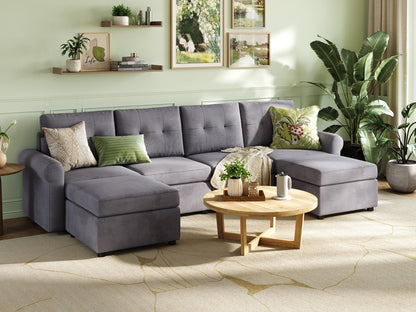 LINSY HOME RUBIK III 4 Seats with 2 Ottomans - US-LH-SPF-Sofa-S800-F11-42-0-00