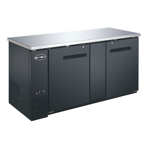 SABA  27" Depth 69" Two Door Commercial Back Bar Cooler (Black) - SBB-27-69B