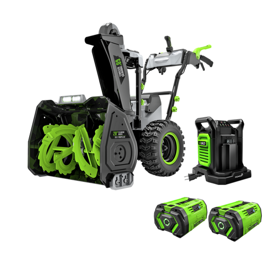 EGO Power+ 28 in. Self-Propelled 2-Stage Snow Blower with Peak Power and 2 x 12.0 Ah Batteries and Dual Port Charger - SNT2807