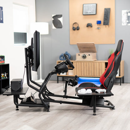 VIVO Racing Simulator Cockpit with TV Mount & Shelf Kit - 32” to 50” Screens - STAND-KIT-RACE1BS