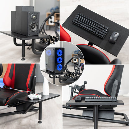 VIVO Racing Simulator Cockpit with TV Mount & Shelf Kit - 32” to 50” Screens - STAND-KIT-RACE1BS