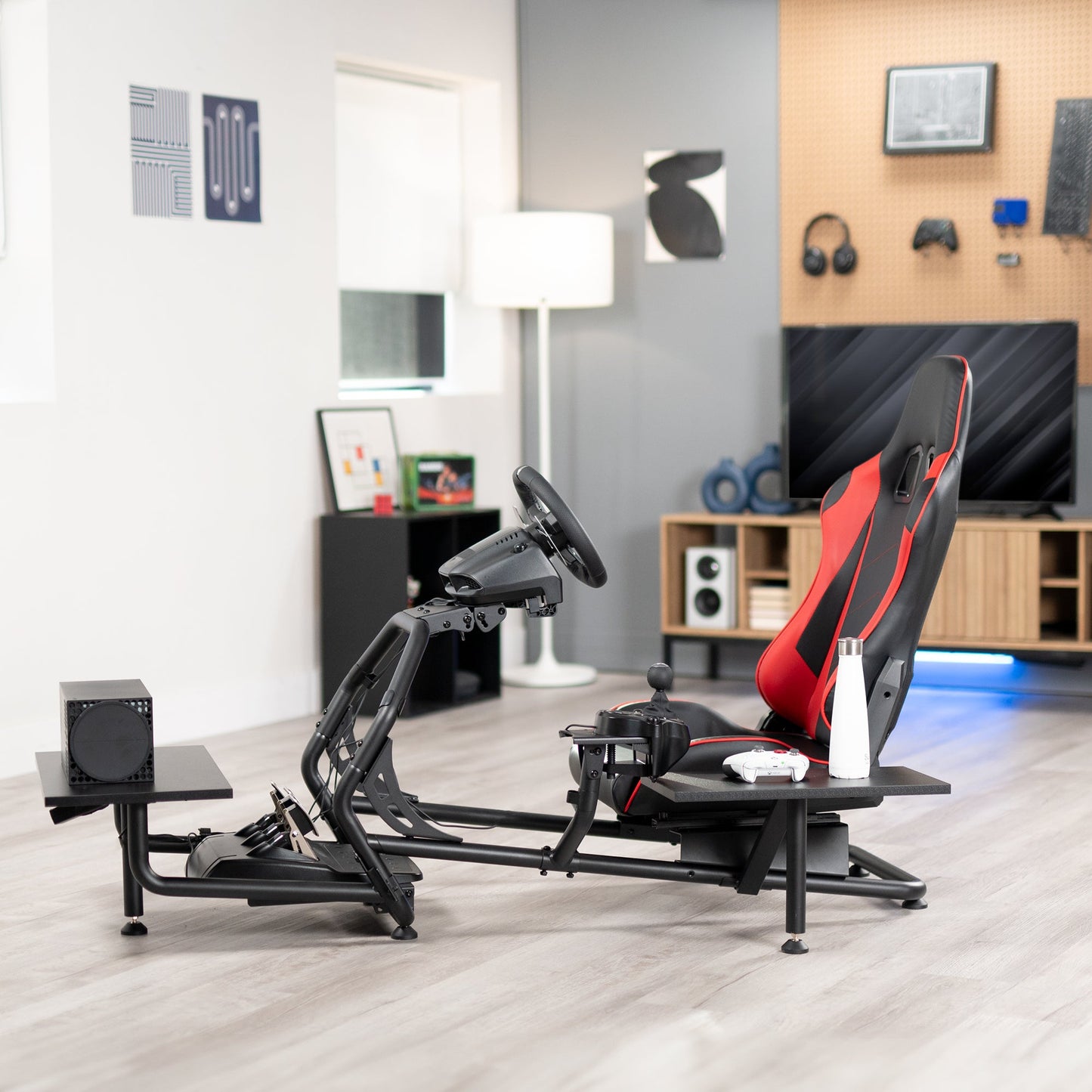 VIVO Racing Simulator Cockpit with Shelf Kit - STAND-KIT-RACE1S