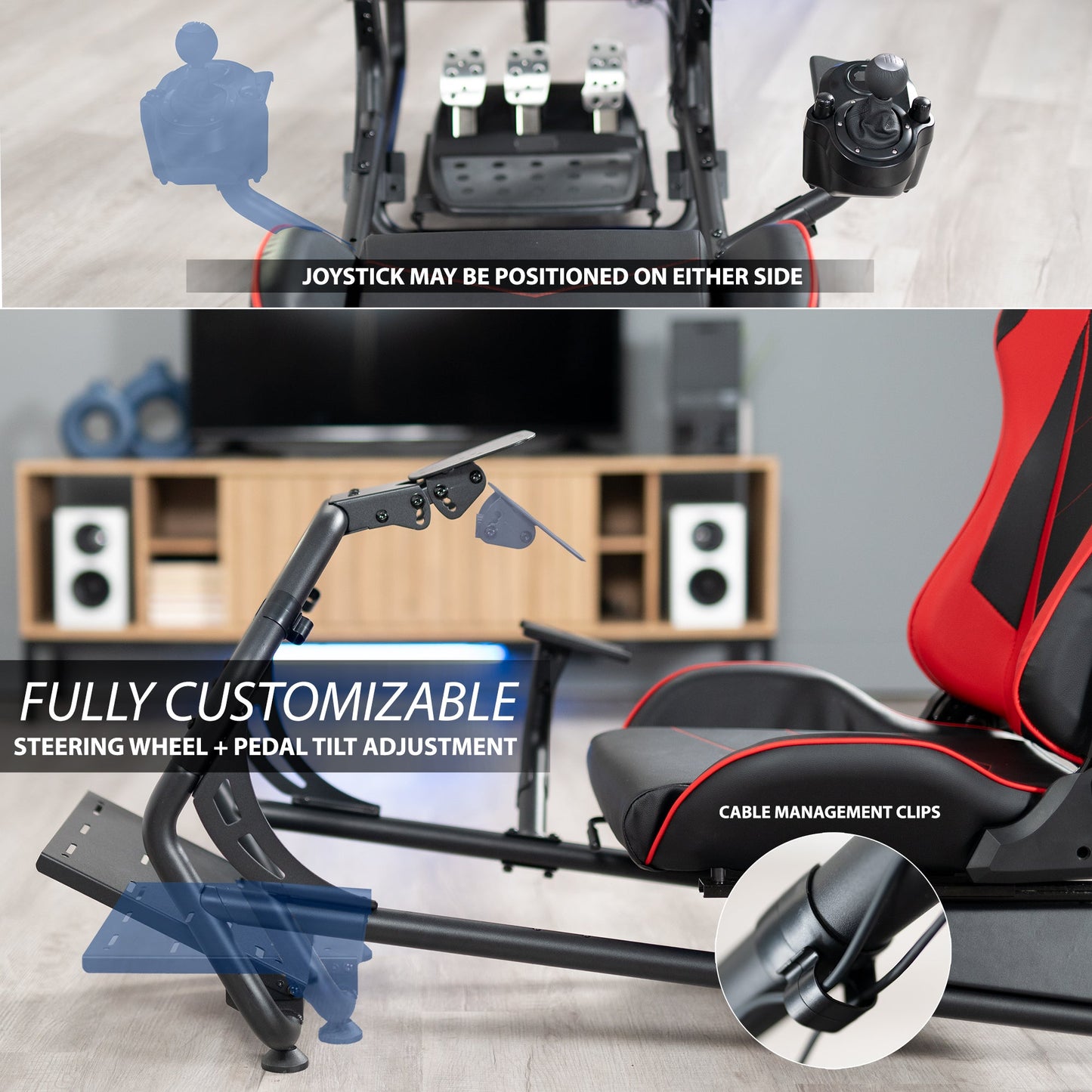 VIVO Racing Simulator Cockpit with Shelf Kit - STAND-KIT-RACE1S