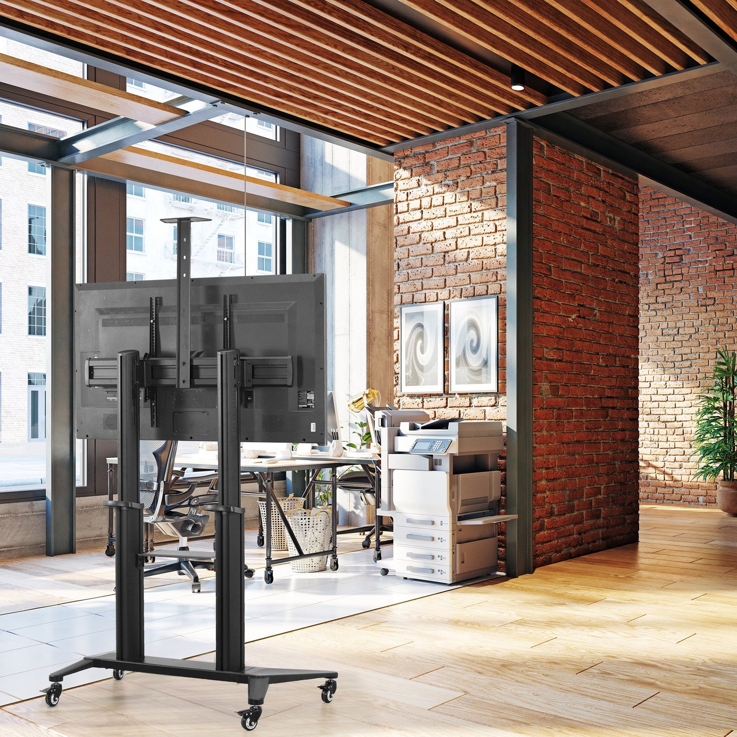 VIVO Aluminum TV Cart - 32” to 120” Screens - STAND-TV120B