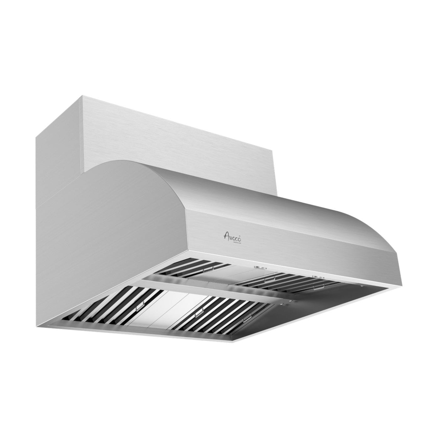 Awoco 36" Outdoor BBQ Vent Hood 18" High Type 304 Stainless Steel, 4 Speeds 1000 CFM, Adjustable LED Lights, 8” Round Top Vent - AWC-RH-WM-BBQ36