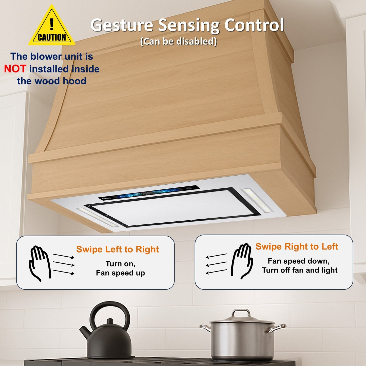 AWOCO  RH-IT06-GV Ceiling Mount Range Hood - Split Insert - Voice & Gesture - AWC-RH-IT06-GV30