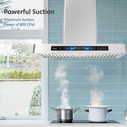 AWOCO RH-WT-V Wall Mount Range Hood - 800CFM - Voice & Gesture - Adjustable Chimney - RH-WT-V30