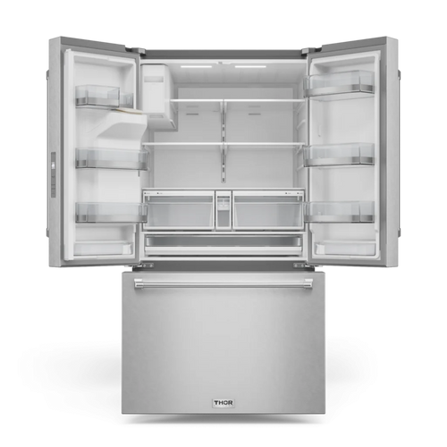 Thor Kitchen 36 Inch Professional French Door Refrigerator with Ice and Water Dispenser – Model - TRF3628FFD