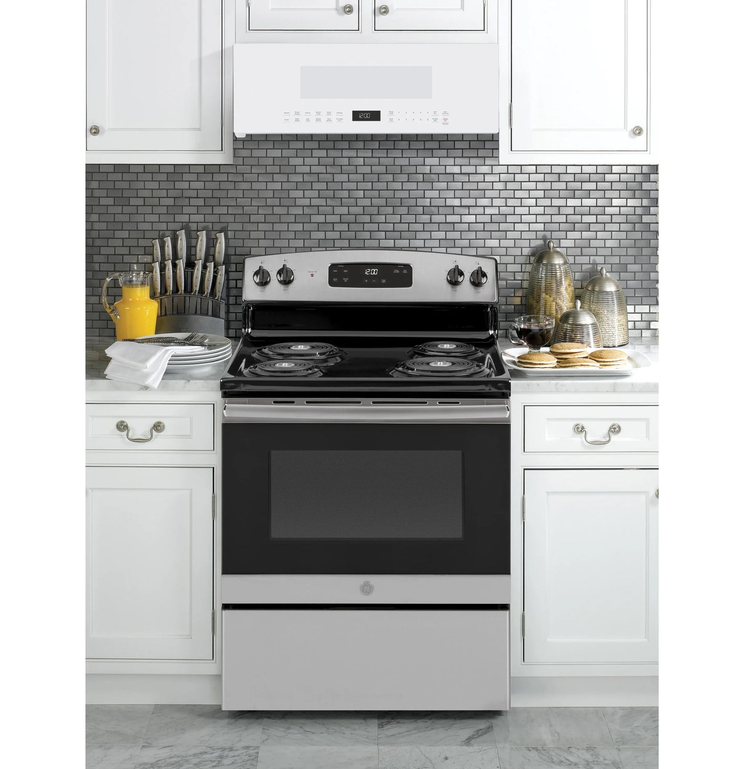 GE Appliances 1.2 Cu. Ft. Over-the-range Low Profile Sensor Microwave Oven White - UVM9125DYWW