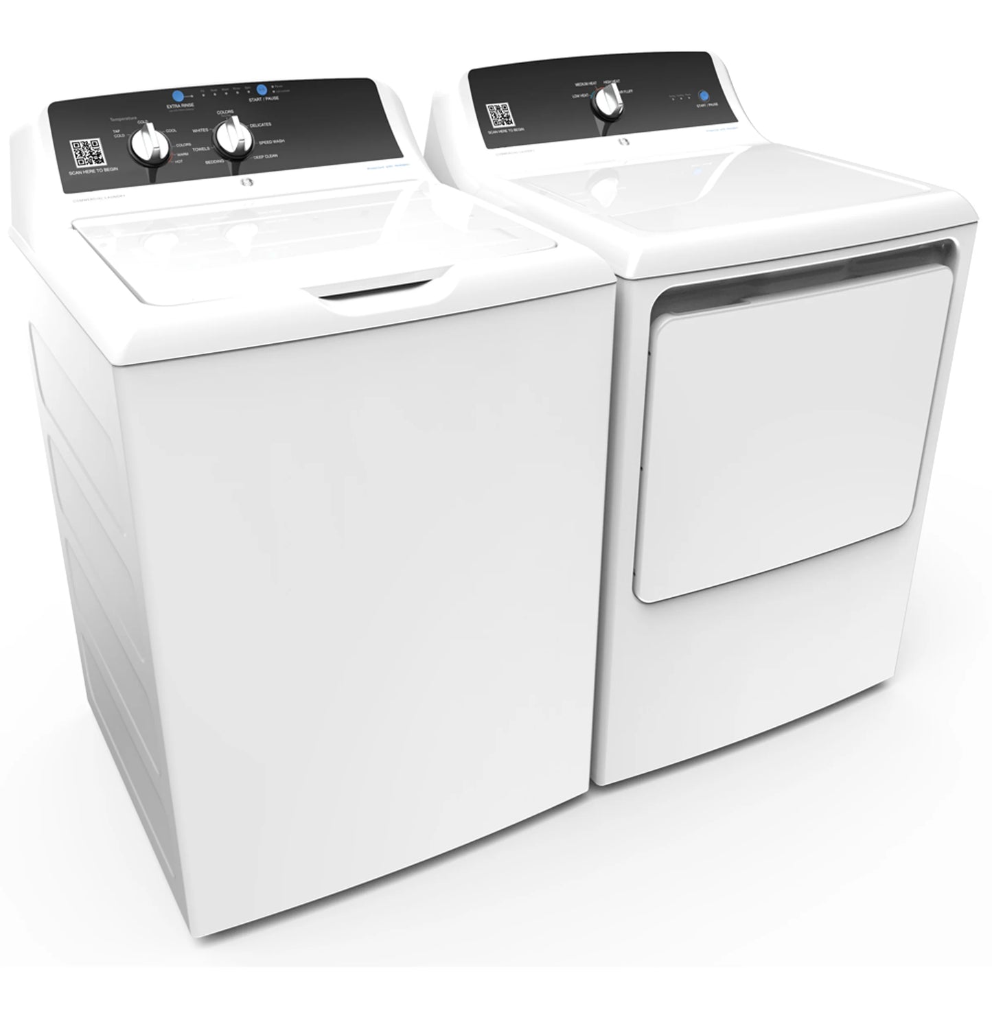 GE Appliances  7.4 cu. ft. Capacity aluminized alloy drum Commercial Gas Dryer with Sensor Dry, Built-In App Payment System SITE WIFI REQUIRED White - VTD52GASRWB