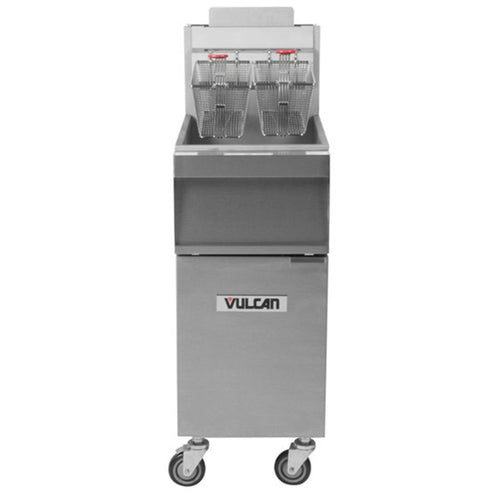 Vulcan 1GR35M-2 35-40 lb Liquid Propane Gas Floor Fryer - 90.000 BTU - 1GR35M-2
