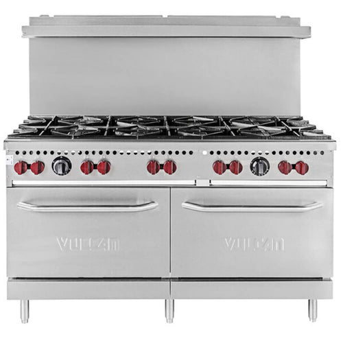 Vulcan SX60-10BP SX Series Liquid Propane Gas 10 Burner 60 Range with 2 Standard Ovens - 340 000 BTU - SX60-10BP