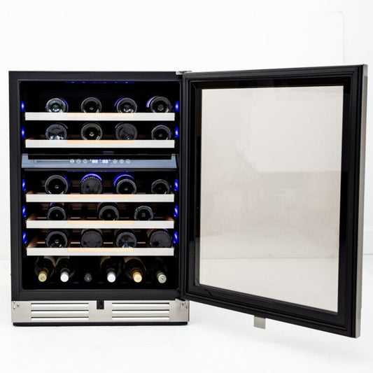 Avanti ELITE Series Dual-Zone Wine Cooler, 46 Bottle Capacity Stainless Steel - WCDE46R3S