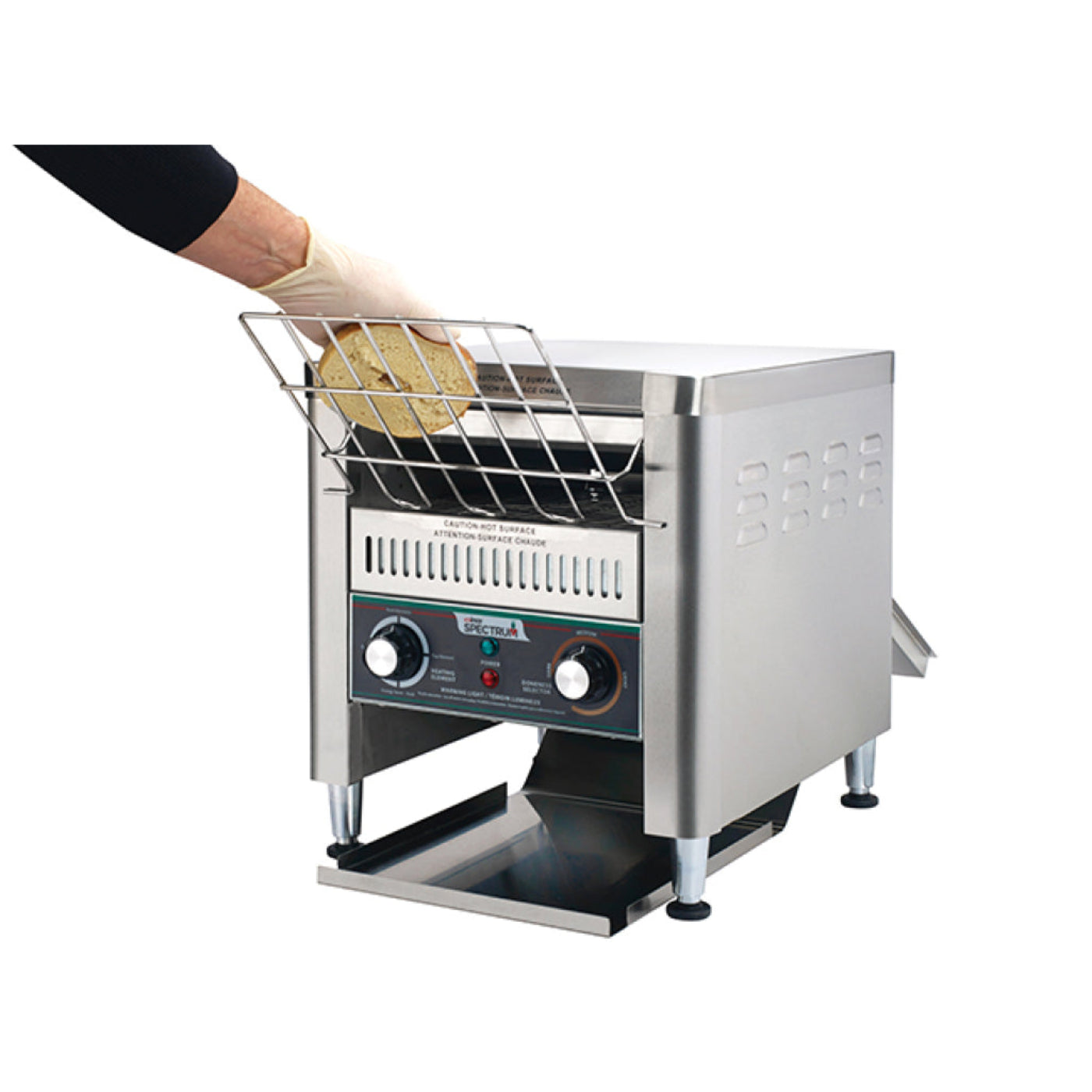 Winco ECT-300 Spectrum Electric Countertop Conveyor Toaster with 2.5" Opening - 300 Slices per Hour, 120V - WNECT-300