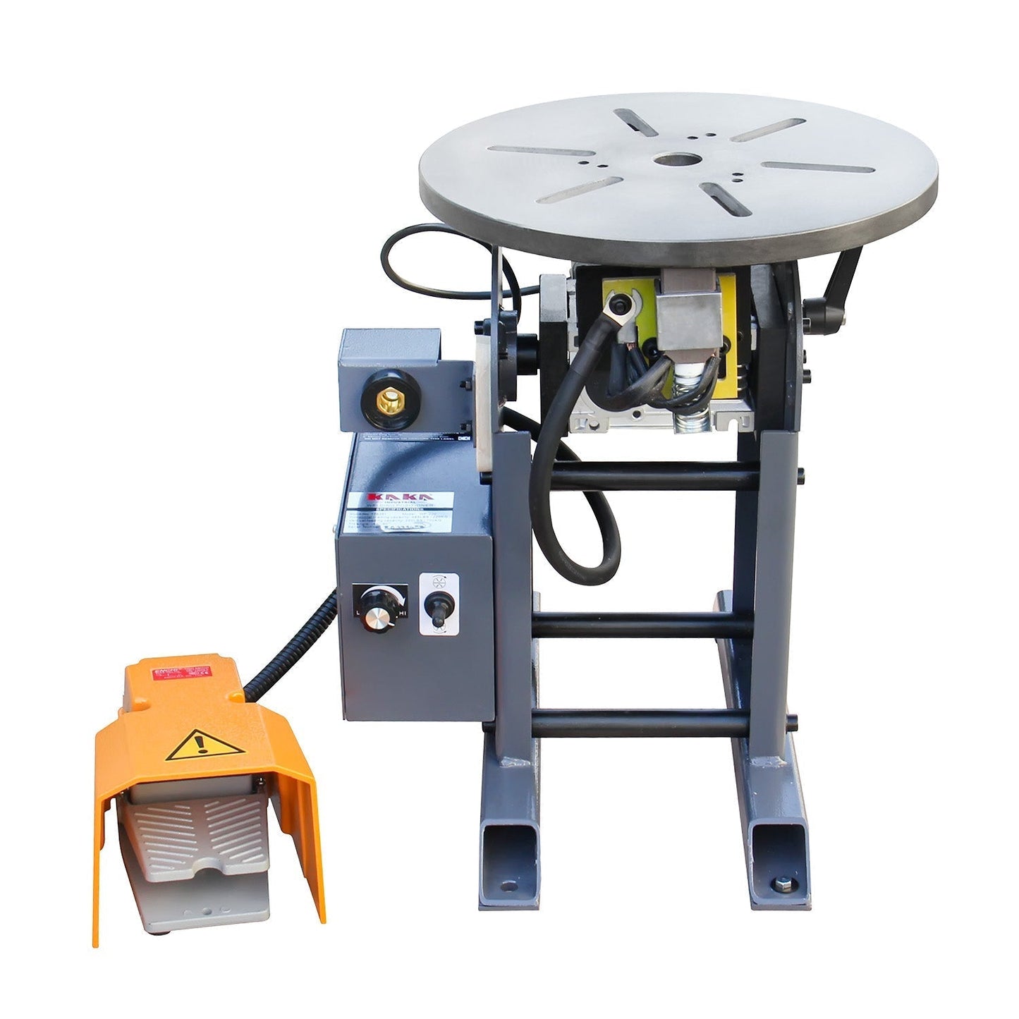 KAKA INDUSTRIAL Welding Positioner 485 lbs Tilt angle 0-135º Rotation motor 125W Rotation speed 0-6 RPM Stepless Speed Control Welder Positioning Machine with Digital Display 110V-60HZ-1PH,WP-220B