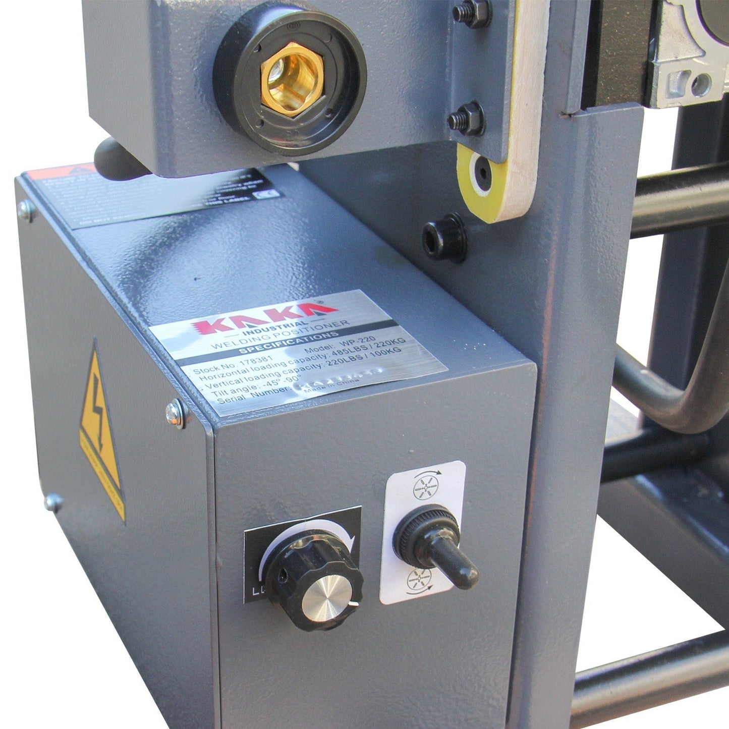 KAKA INDUSTRIAL Welding Positioner 485 lbs Tilt angle 0-135º Rotation motor 125W Rotation speed 0-6 RPM Stepless Speed Control Welder Positioning Machine with Digital Display 110V-60HZ-1PH,WP-220B
