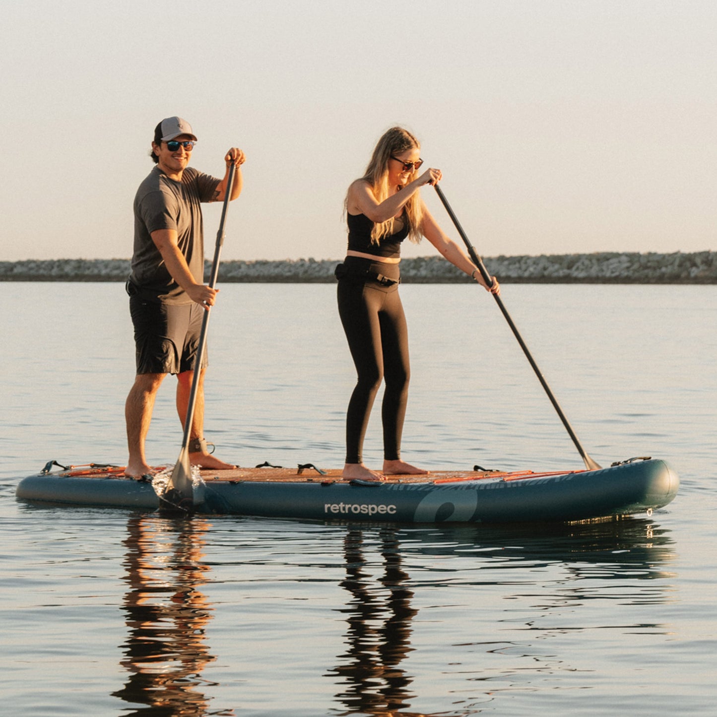 Retrospec Weekender Crew Multi-Person Inflatable Stand Up Paddle Board 12’ - 6626