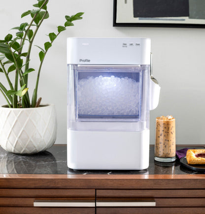 GE Appliances Profile Opal 2.0 Ultra Nugget Ice Maker with Scale Inhibiting Filter Stone White - XPIO23SWOW