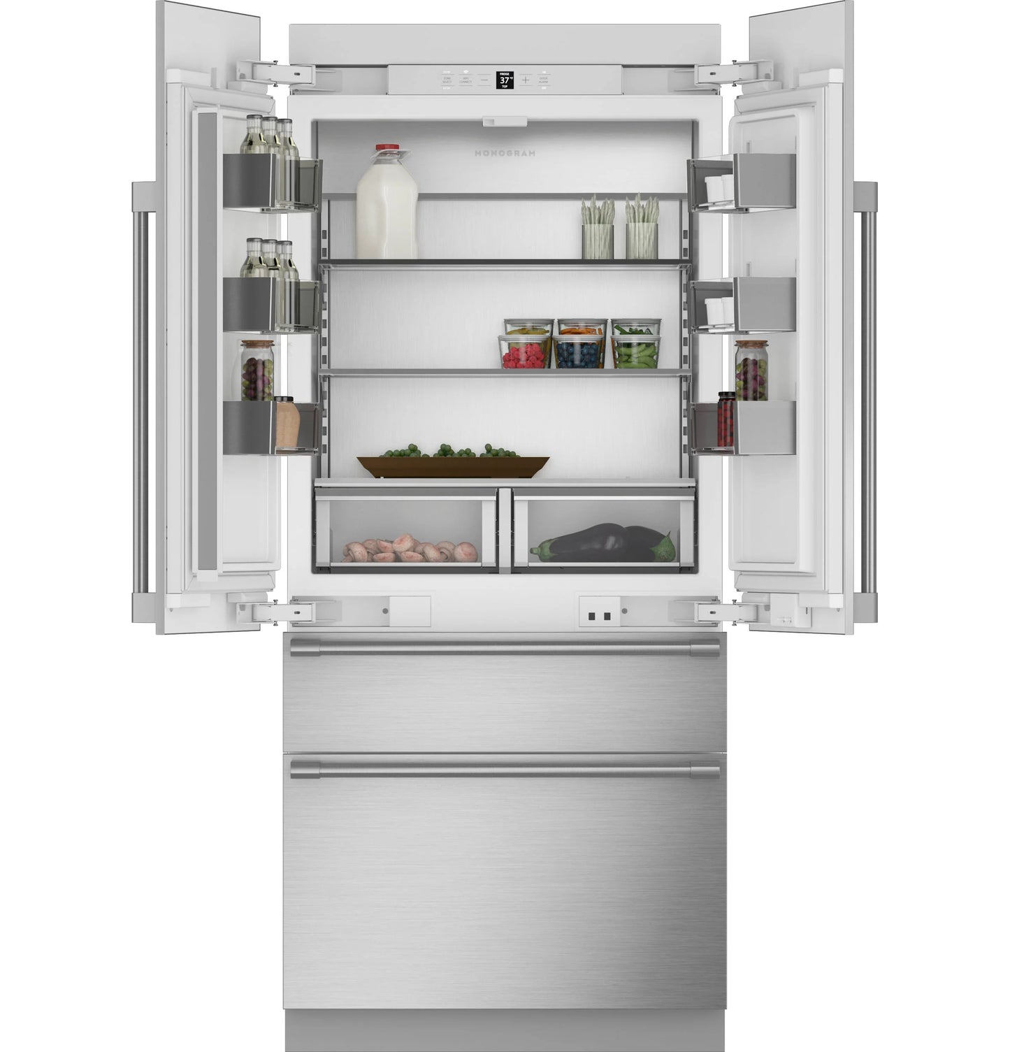 Monogram ZIP364NBVII 36" Panel-Ready Integrated French-Door Panel Ready - ZIP364NBVII