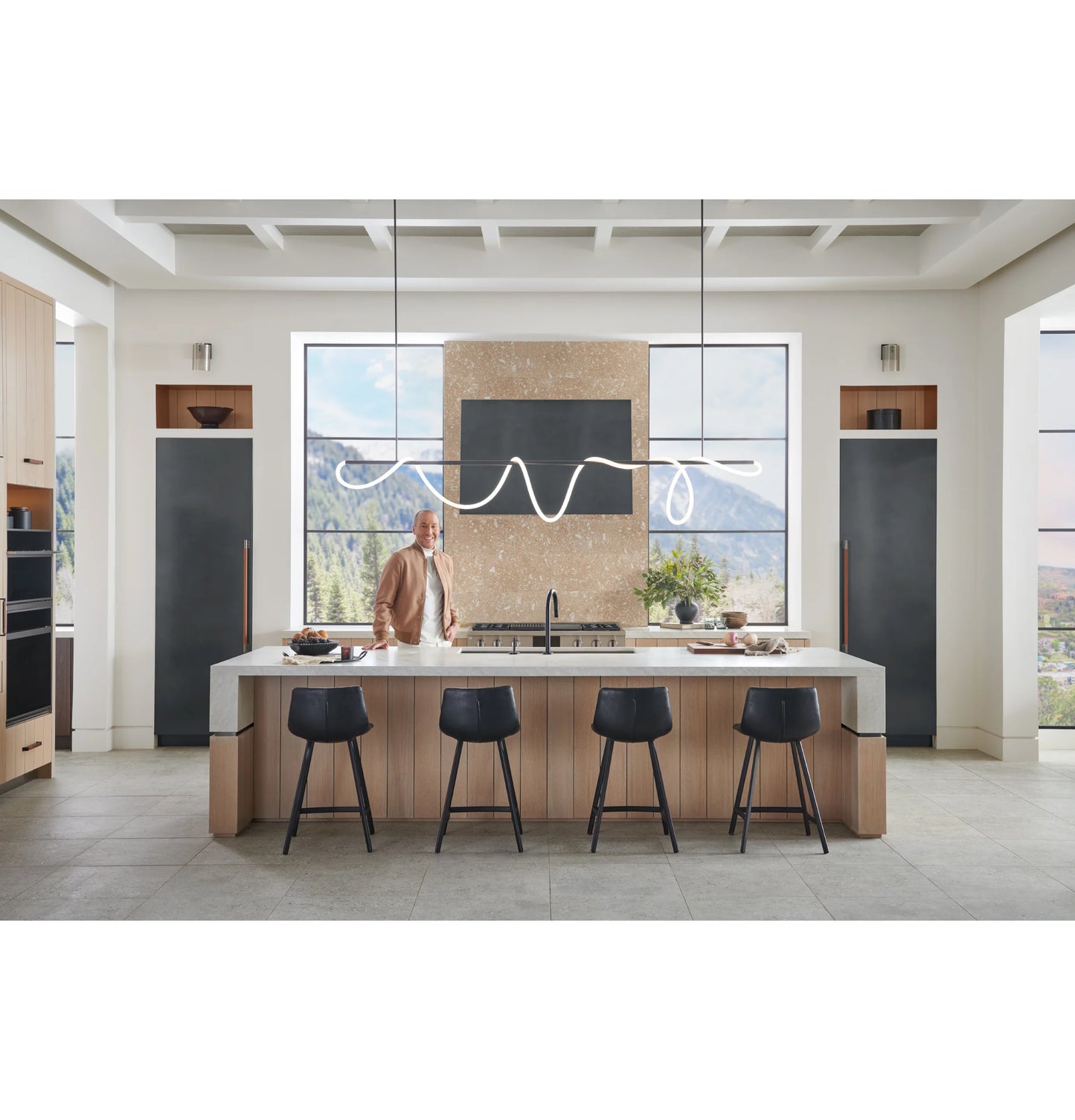 Monogram ZK1TN369VLH 36" LH Column Panel Titanium Designer Collection - ZK1TN369VLH