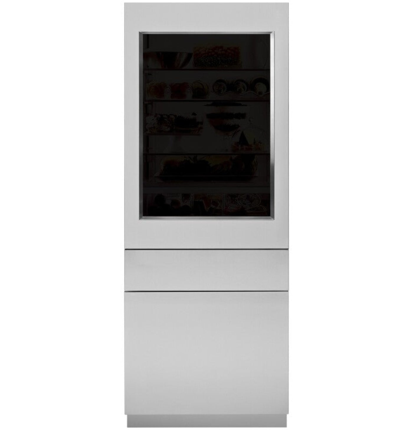 Monogram ZKGSN809NLH 30" Integrated Refer SS Glass Door Panel 80" Opening -3/4" LH Stainless Steel - ZKGSN809NLH