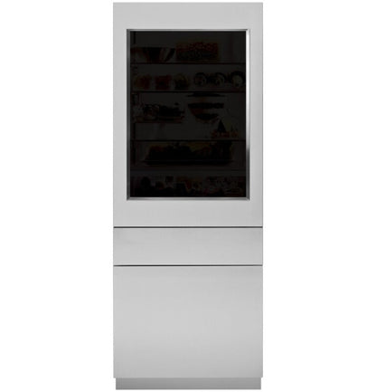 Monogram ZKGSN844NRH 30" Integrated Refer SS Glass Door Panel, 84" Opening -3/4" , RH Stainless Steel - ZKGSN844NRH