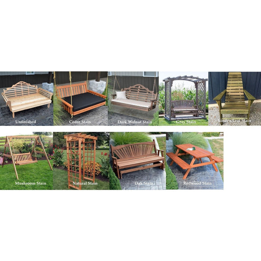 A & L Furniture Amish Handcrafted Cedar Wood Lexington Arbor w/ Glider - 1538C-CS