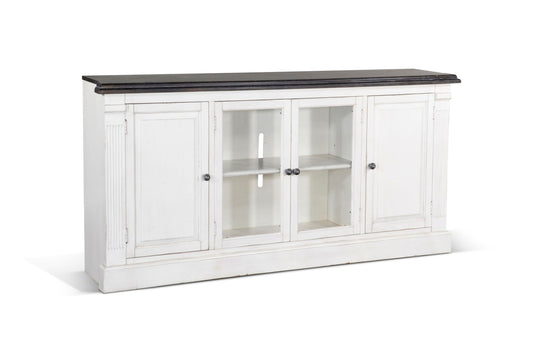 Sunny Designs Carriage House - Media Console - Cottage White / Europen Dark - 3629EC-C