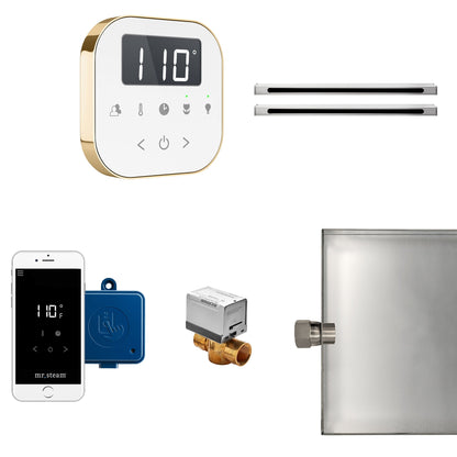 Mr. Steam AirButler Max Linear Package White Polished Brass - ABUTLERLXWPB