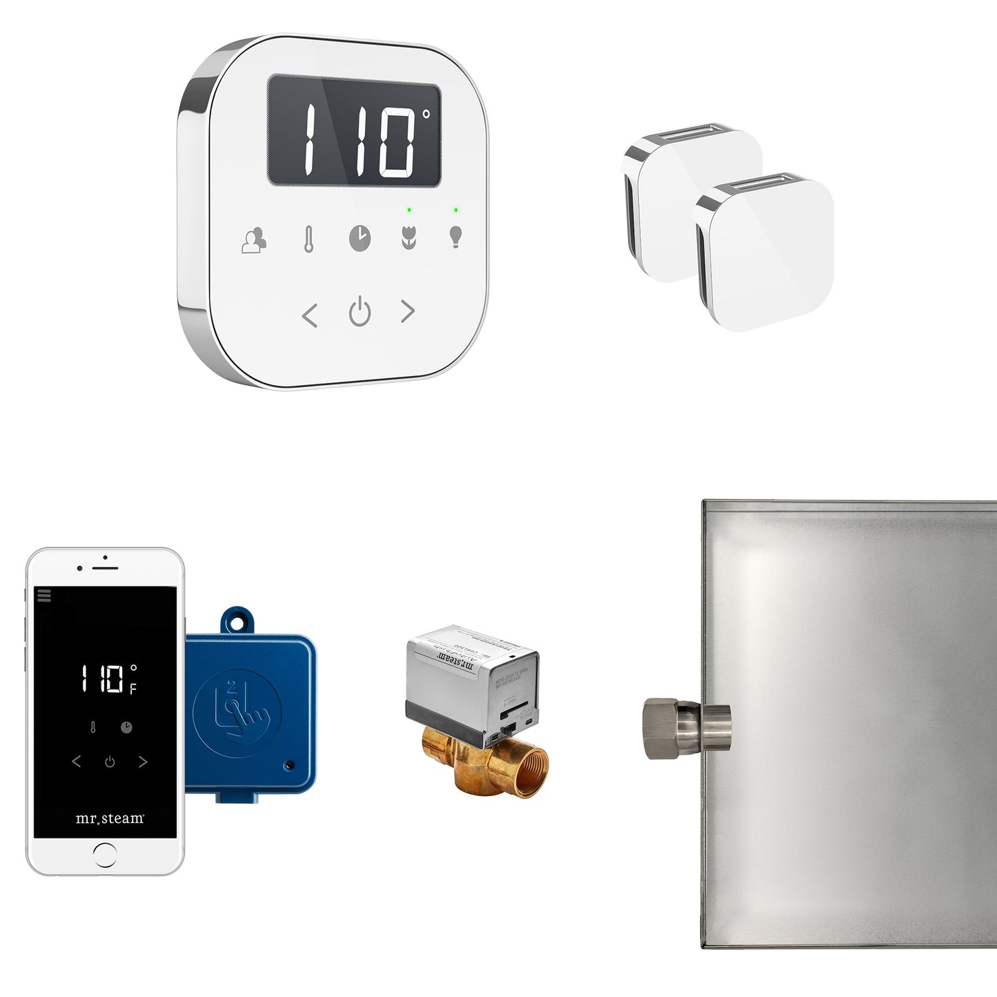 Mr Steam AirButler Max Package White Polished Chrome - ABUTLERXW-PC