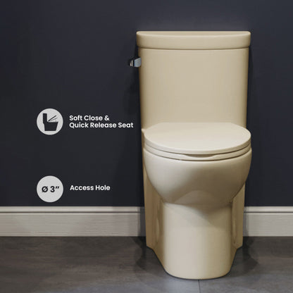 Swiss Madison Sublime One-Piece Elongated Left Side Flush Handle Toilet in Bisque 1.28 gpf - SM-1T206BQ