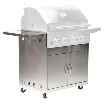 Broilmaster B-Series 32-Inch 2-Burner Premium Natural Gas Griddle and Grill Cart in Stainless Steel - AP2-BSB322GN