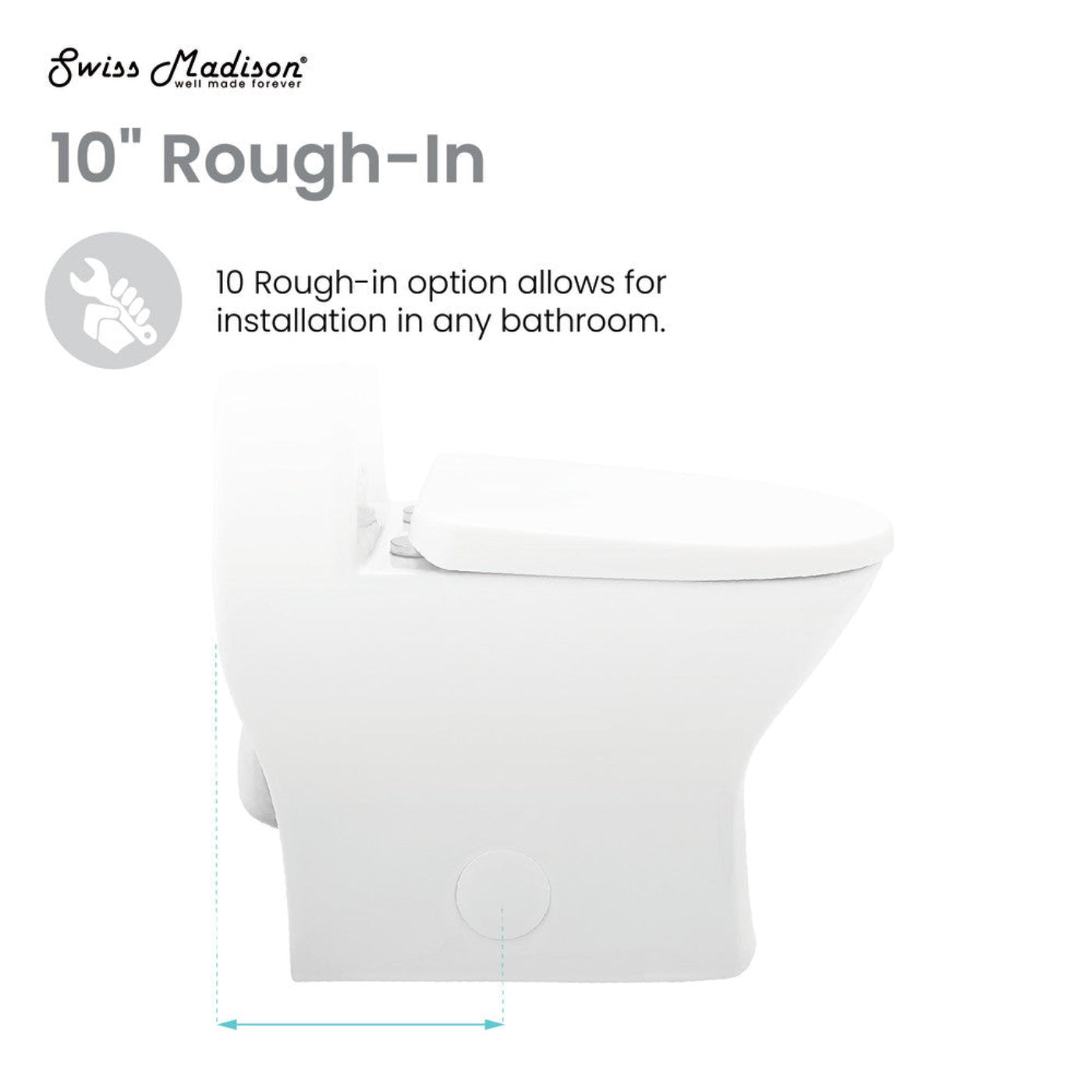 Swiss Madison Sublime II One-Piece 10" Rough-in 1.1/1.6 GPF Dual Top Flush Round Compact Toilet in Glossy White (6 - Pack) - SM-1T277-6