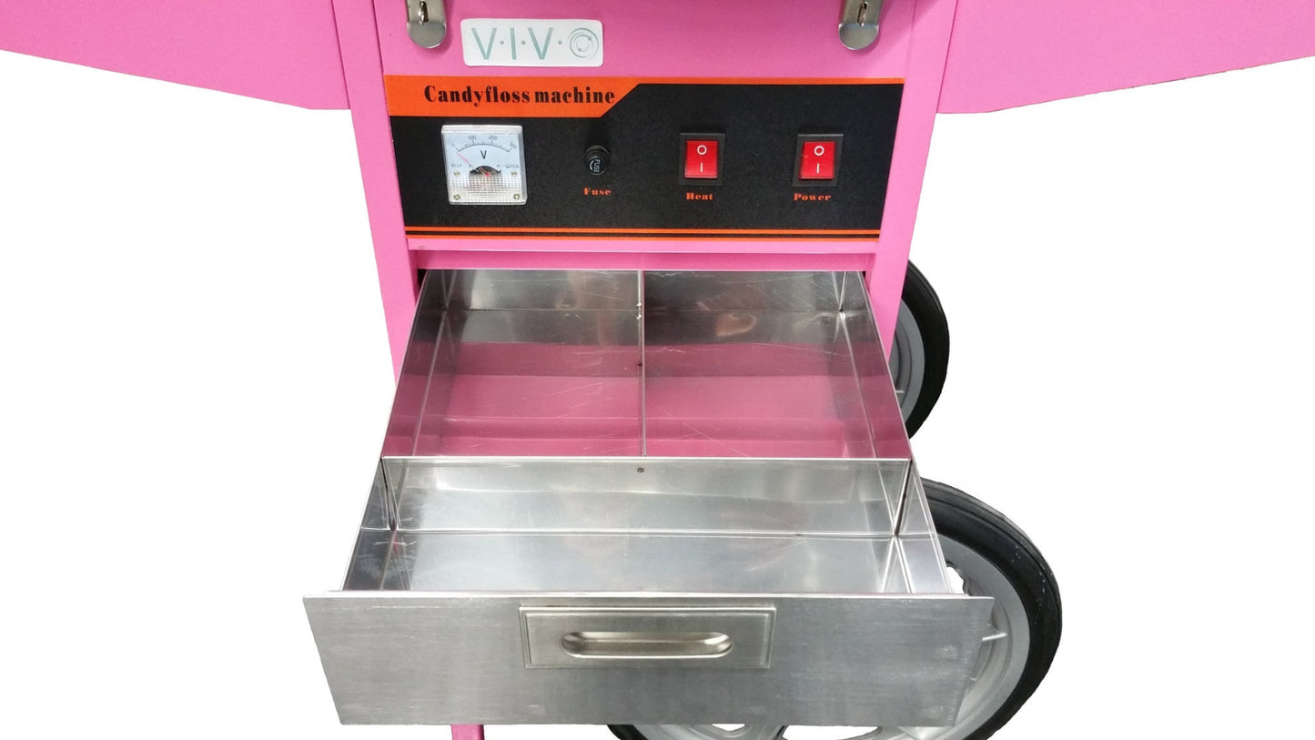 VIVO Electric Commercial Cotton Candy Machine with Cart - CANDY-V002