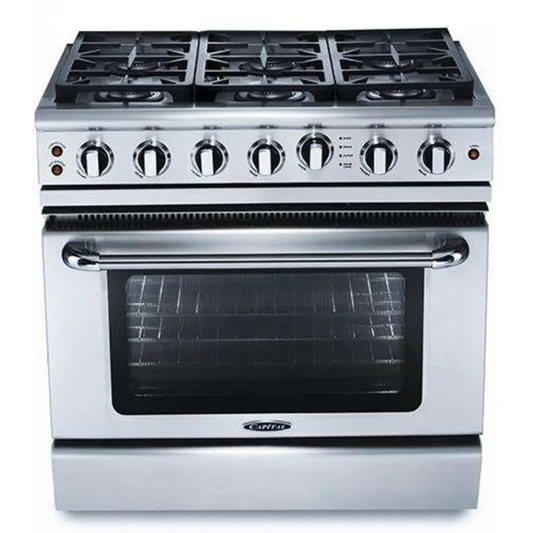 Capital 36" Precision Self Clean Gas Range, 6 Sealed Burners - GSCR366N