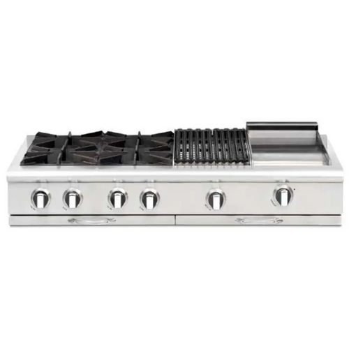 Capital 48" Culinarian Gas Rangetop, 4 Open Burners, Griddle - CGRT484GGN