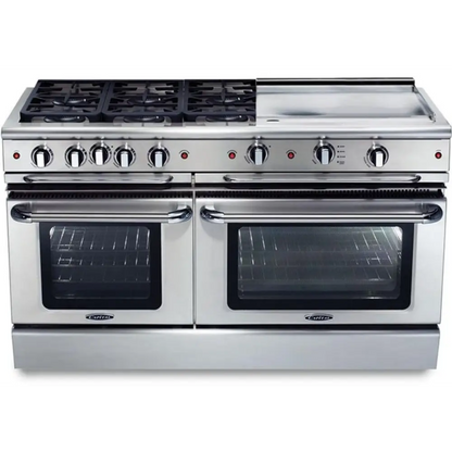 Capital 60" Precision Self Clean Gas Range, 4 Sealed Burners, BBQ, Griddle - GSCR604BGN