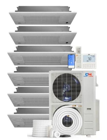 Cooper & Hunter 6 Zone 48,000 BTU One-Way Cassette Mini Split AC R454B 6K+9K+9K+12K+12K+12K - CH-R48MES-230VO06MCT1W09MCT1W09MCT1W12MCT1W12MCT1W12MCT1W