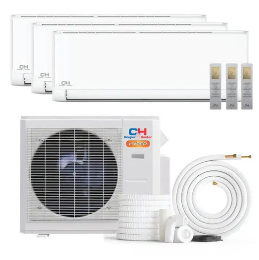 Cooper & Hunter Olivia Hyper 19,000 BTU 3-Zone 6k+6k+6k Wall Mount, 230V, R454B - Ductless Mini Split AC Heat Pump
