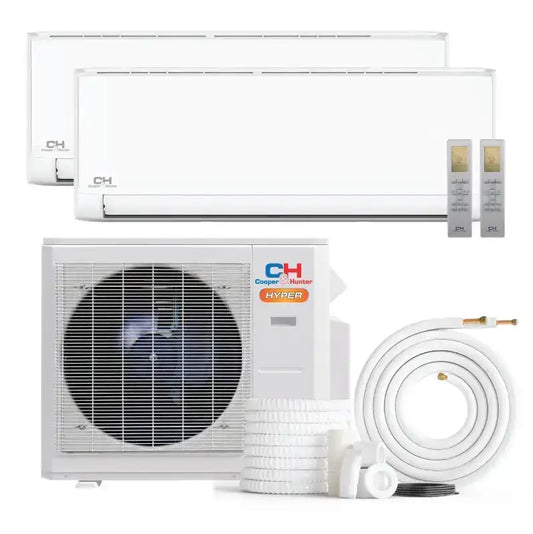 Cooper & Hunter Olivia Hyper 28,000 BTU 2-Zone 6k+6k Wall Mount, 230V, R454B - Ductless Mini Split AC Heat Pump