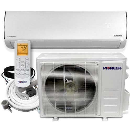 Pioneer Diamante Pro Series 12,000 BTU 19 SEER2 Ductless Mini-Split Air Conditioner Inverter+ Heat Pump Full Set 230V with 16 Ft. Kit - WYT012GLFI19RL